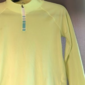 Under armor long sleeve quarter zip lime green YXL